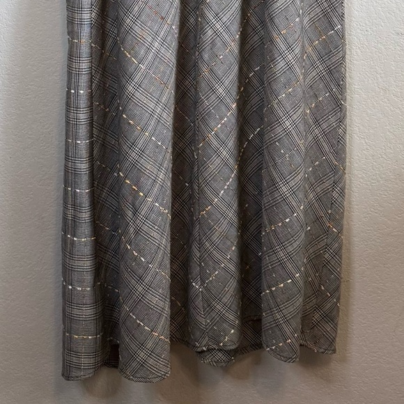 Anthropologie Maeve Reese Plaid Midi Black Dress Sleeveless Academia Size 14 - Picture 12 of 16